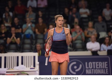 Luxembourg, Luxembourg - 14 October 2019: Tatjana Maria Of Germany Defeated Shelby Rogers Of The USA In The 1st Round Of The Main Draw At The BGL BNP PARIBAS WTA Luxembourg Open