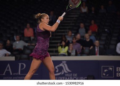 Luxembourg, Luxembourg - 14 October 2019: Tatjana Maria Of Germany Defeated Shelby Rogers Of The USA In The 1st Round Of The Main Draw At The BGL BNP PARIBAS WTA Luxembourg Open