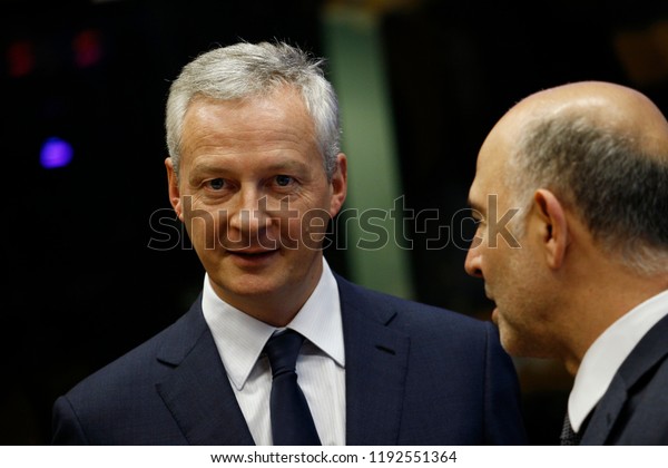 Luxembourg, Luxembourg. 1st Oct. 2018.\
French Economy Minister Bruno Le Maire arrives to attend in\
Eurogroup finance ministers meeting at the EU\
headquarters.