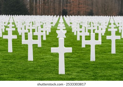 The Luxembourg American Cemetery, Military cemetery in Luxembourg City, Luxembourg, Second World War American Military War Cemetery - Powered by Shutterstock