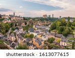 Luxembourg City, Luxembourg - beautiful colorful houses in lower city, the Grund neigborhood. Wonderful view over the old city of Luxembourg.