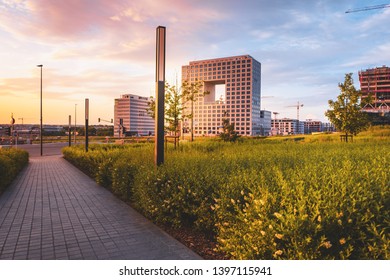 Luxembourg / MAY 2018 : Modern Architecture In The New Business District Cloche D'Or.