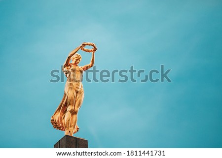 Similar – Image, Stock Photo Luxembourg. Monument of Remembrance Gelle Fra or Golden Lady is a war memorial in Luxembourg City. Dedicated to Luxembourgers who volunteered for service in armed forces of the Allied Powers during World War I
