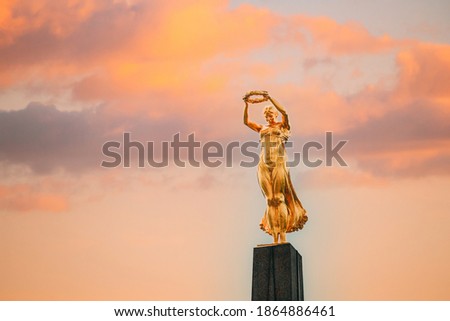 Similar – Image, Stock Photo Luxembourg. Monument of Remembrance Gelle Fra or Golden Lady is a war memorial in Luxembourg City. Dedicated to Luxembourgers who volunteered for service in armed forces of the Allied Powers during World War I