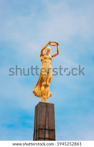 Similar – Image, Stock Photo Luxembourg. Monument of Remembrance Gelle Fra or Golden Lady is a war memorial in Luxembourg City. Dedicated to Luxembourgers who volunteered for service in armed forces of the Allied Powers during World War I