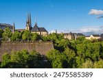 Luxembourg Notre Dame Cathedral and Place de la Constitution in Luxembourg City