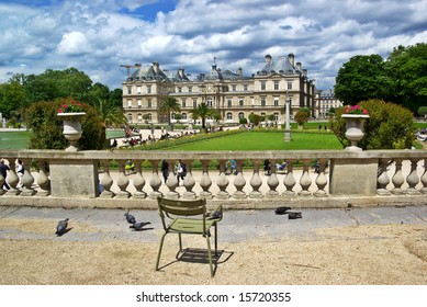 Luxembourg Palace and Garden in Paris. At the moment Senate of France.