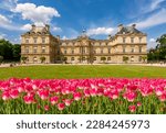 Luxembourg palace and gardens in spring, Paris, France