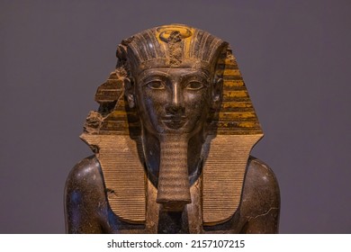 Luxor, Egypt -  November 19, 2021: Ancient Egyptian Statue Of The Pharaoh Thutmose III In The Luxor Museum In Luxor, Egypt