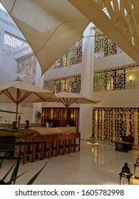 Luxor, Egypt - September 14, 2019: View Of The Tea Bar At The Hilton Luxor Resort.