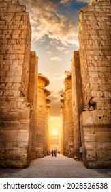 Luxor Karnak Temple in Egypt at sunset - Shutterstock ID 2028526538