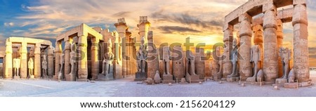 Luxor Temple courtyard and the statues of Ramses II, Second Pylon, Egypt