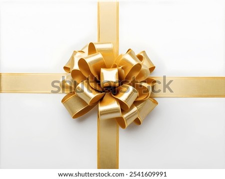 Similar – goldene Geschenkschleife