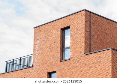 Luxurious apartments, fragment of the facade of a modern brick building, Corner of building, Fragment of a modern apartment building in front. Very modern apartment house







 - Powered by Shutterstock