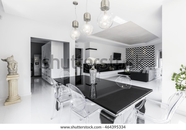 Luxurious Black White Dining Room Stock Photo Edit Now
