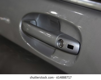 Luxurious Car Door Handle, Close Up.