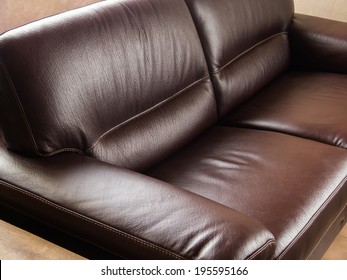 Luxurious Classic Brown Leather Couch