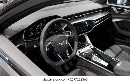 Luxurious, Comfortable And Modern Car Interior  Ideal Concept For Power, Performance, Automobile And Technology