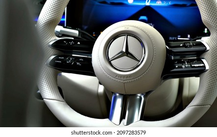 Luxurious, Comfortable And Modern Car Interior  Ideal Concept For Power, Performance, Automobile And Technology