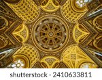 Luxurious Dome Interior of St Josaphat Basilica, Upward View