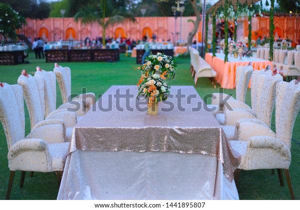 Luxurious Long Dinner Tables Chairs Rich Stock Photo Edit Now