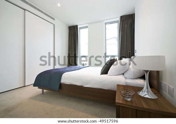 Luxurious Modern Bedroom Double Bed Built Stock Photo Edit Now