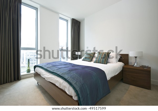 Luxurious Modern Bedroom Double Bed Built Stock Photo Edit Now