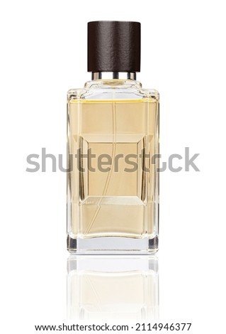 luxurious perfume bottle isolated over a white background. With clipping path
