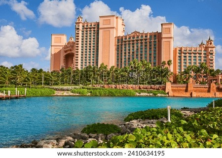 Luxurious Tropical Resort with Palm Trees and Lagoon, Nassau