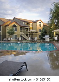 Luxury Apartment Pool At Dusk