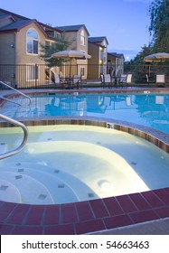 Luxury Apartment Pool At Dusk