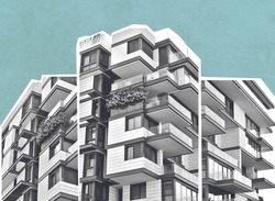Luxury Apartments Building Art Collage