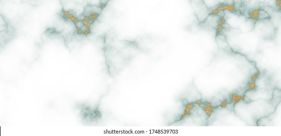 Luxury Background Of Marble Green Emerald Tone With Golden Texture For Design Pattern And Backdrop. Display Products For Background For Interior Design  Websites And Office.
