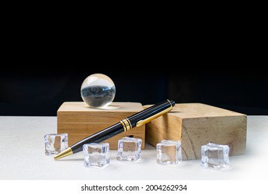 Luxury ball pen on table, premiums gift for corporate business gifts.