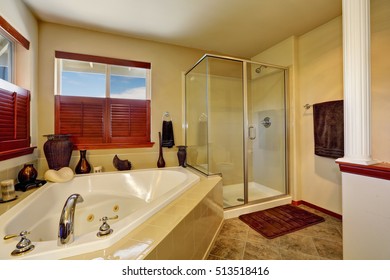 Luxury Bathroom Corner Bath Tub Glass Stock Photo Edit Now 513518416