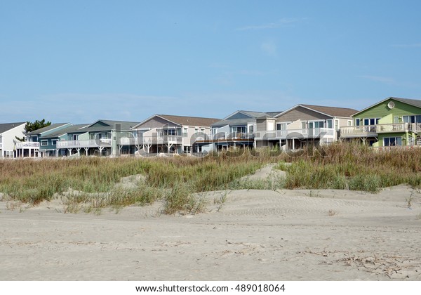 Luxury Beach Vacation Houses Across Green Stock Photo Edit Now