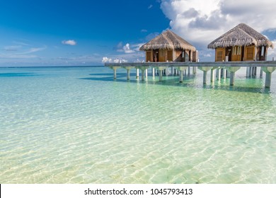 Luxury Beach Villa In Maldives Near Blue Sea
