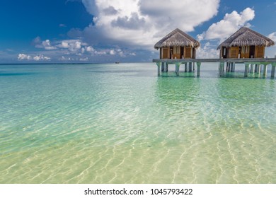 Luxury Beach Villa In Maldives Near Blue Sea
