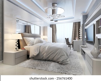 Luxury Bedroom Interior, 3d Picture