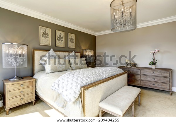 Luxury Bedroom Interior Carved Wood Bed Stock Photo Edit Now