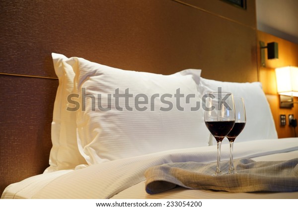 Luxury Bedroom Red Wine Background Stock Photo Edit Now