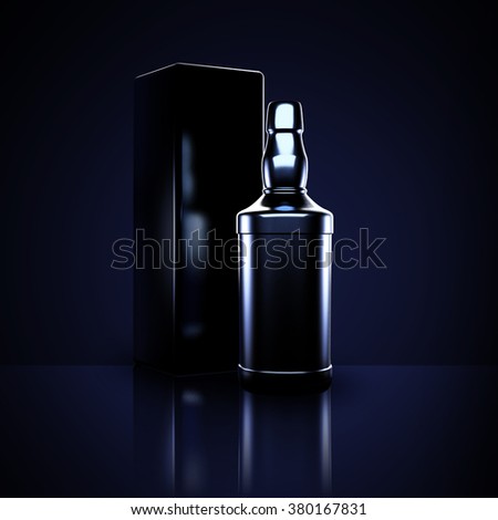 Luxury black background with elite alcohol. A bottle of whiskey.