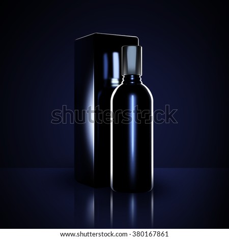 Luxury black background with elite alcohol. A bottle of vodka.