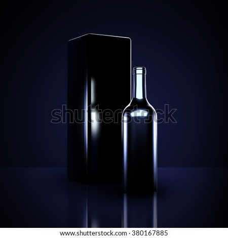 Luxury black background with elite alcohol. A bottle of wine.