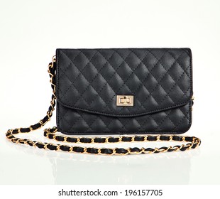 Luxury Black Women Bag Isolated Over White