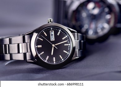 Closeup Automatic Men Watch Stainless Steel Stock Photo (Edit Now ...