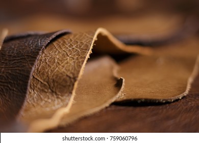 Luxury brown leather samples close-up. Can be used as background - Powered by Shutterstock