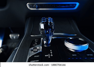 Luxury Car Gear Shifter Knob Close Up