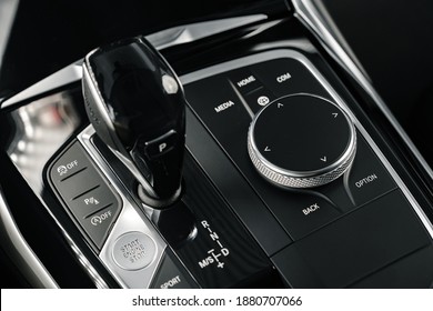 Luxury Car Gear Shifter Knob Close Up