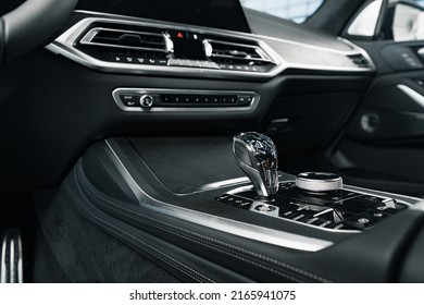 Luxury Car Gear Shifter Knob Close Up